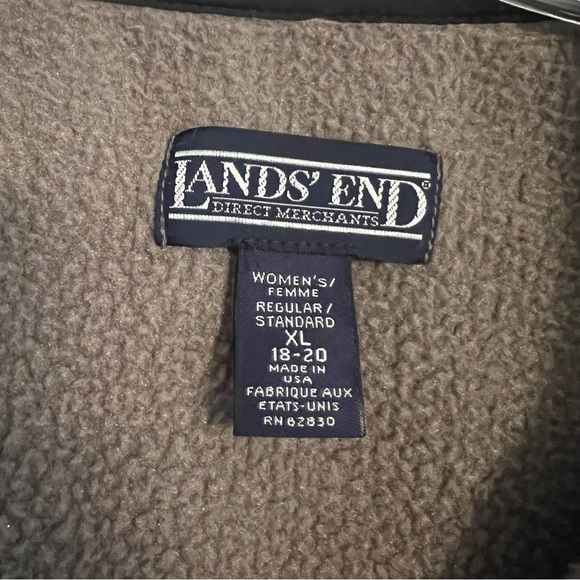 LANDS’ END Fleece Lined Full Zip Jacket in Dark Moss Green Size XL - Picture 8 of 9